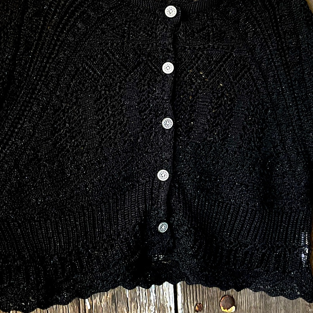 Young Lady Elegant Black Knit Sweater